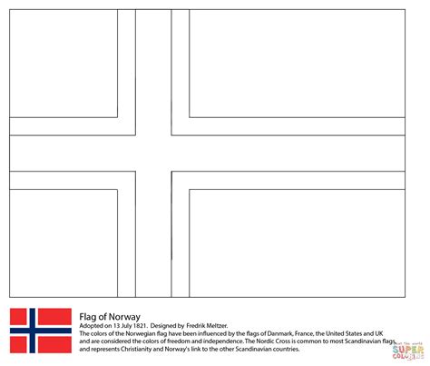 flag of norway coloring page